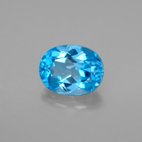 Topázio azul natural 2,71ct, corte oval, VVS-VS