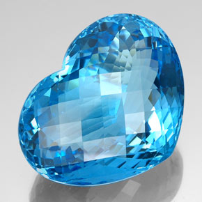 Topázio azul natural 112,15ct, formato de coração, VVS