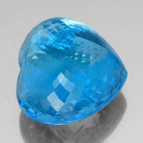 Topázio azul natural 112,15ct, formato de coração, VVS