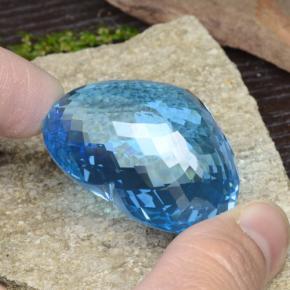 Topázio azul natural 137,65ct, formato de coração, VVS