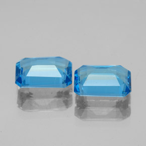 Pedras preciosas de topázio azul natural de 3,49 ct, corte esmeralda, VVS-VS