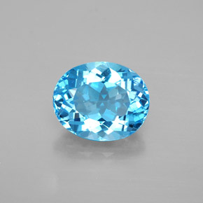 Topázio azul natural 4,79ct, corte oval, VVS-VS