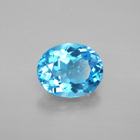 Topázio azul natural 4,79ct, corte oval, VVS-VS