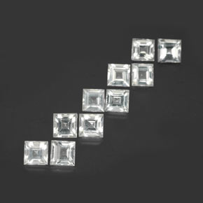Pedras preciosas de topázio branco natural de 3,80 ct, quadrado, VVS-VS