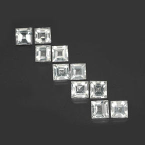 Pedras preciosas de topázio branco natural de 3,80 ct, quadrado, VVS-VS