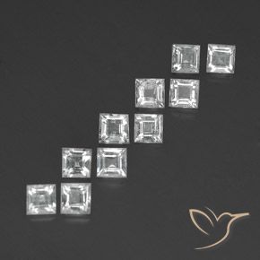 Pedras preciosas de Topázio Branco natural de 3.98 ct, Quadrado, VVS-VS