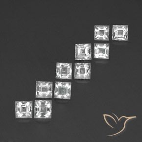 Pedras preciosas de Topázio Branco natural de 4.36 ct, Quadrado, VVS-VS