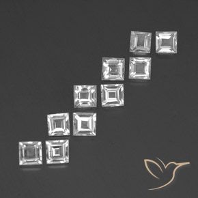 Pedras preciosas de Topázio Branco natural de 3.47 ct, Quadrado, VVS-VS