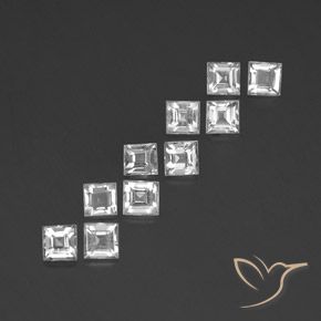 Pedras preciosas de Topázio Branco natural de 3.35 ct, Quadrado, VVS-VS