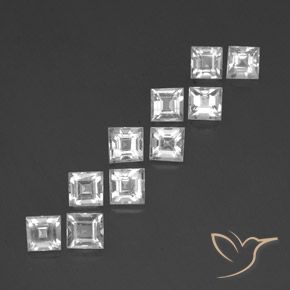 Pedras preciosas de Topázio Branco natural de 4.20 ct, Quadrado, VVS-VS