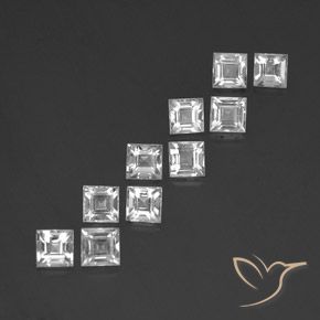 Pedras preciosas de Topázio Branco claro natural de 4.13 ct, Quadrado, VS