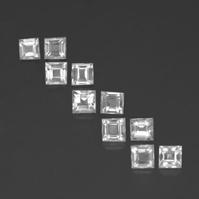 Pedras preciosas de topázio branco natural de 3,12 ct, quadrado, VVS-VS