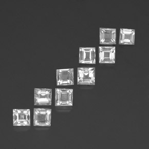 Pedras preciosas de topázio branco natural de 3,12 ct, quadrado, VVS-VS
