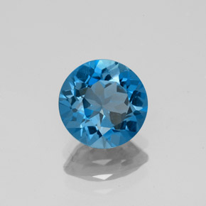 Topázio azul natural 2,03ct, corte redondo, VS