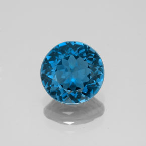 Topázio azul natural 2,24ct, corte redondo, VVS-VS