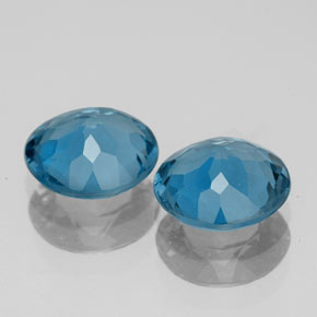Pedras preciosas de topázio azul natural de  ct, corte redondo, VVS-VS