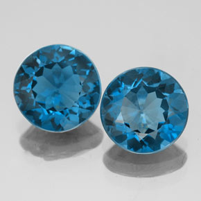 Pedras preciosas de topázio azul natural de  ct, corte redondo, VS
