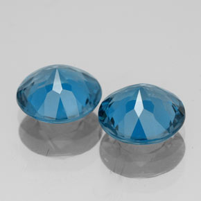 Pedras preciosas de topázio azul natural de  ct, corte redondo, VVS-VS