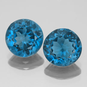 Pedras preciosas de topázio azul natural de  ct, corte redondo, VVS-VS
