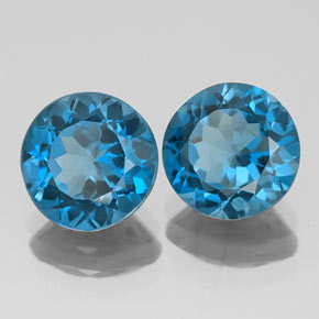 Pedras preciosas de topázio azul natural de  ct, corte redondo, VVS-VS