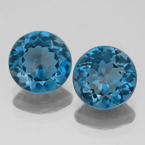 Pedras preciosas de topázio azul natural de  ct, corte redondo, VS