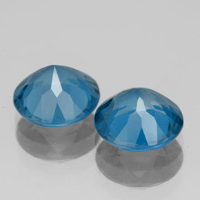 Pedras preciosas de topázio azul natural de  ct, corte redondo, VS