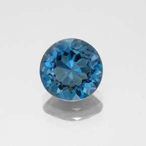 Topázio azul natural 2,13ct, corte redondo, VS