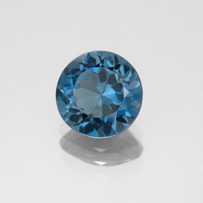 Topázio azul natural 2,13ct, corte redondo, VS