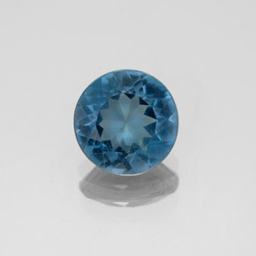 Topázio azul natural 1,88ct, corte redondo, VS-SI