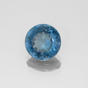 Topázio azul natural 1,88ct, corte redondo, VS-SI