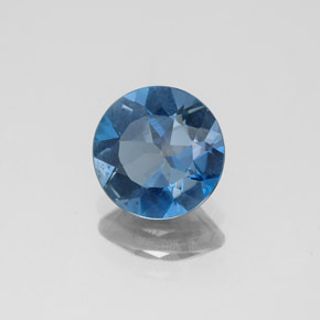 Topázio azul natural 1,85ct, corte redondo, VVS-VS