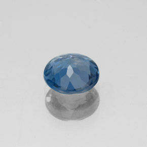 Topázio azul natural 1,43ct, corte redondo, VS-SI