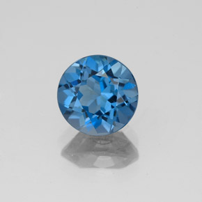 Topázio azul natural 1,77ct, corte redondo, VS