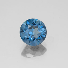 Topázio azul natural 1,77ct, corte redondo, VS