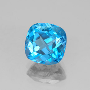 Topázio azul natural 2,99ct, almofada cortada, VVS-VS