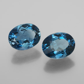 Pedras preciosas de topázio azul natural de  ct, corte oval, VS