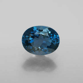 Topázio azul natural 2,28ct, corte oval, VS