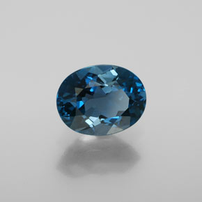 Topázio azul natural 2,28ct, corte oval, VS