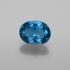 Topázio azul natural 2,02ct, corte oval, VVS