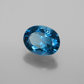Topázio azul natural 2,02ct, corte oval, VVS
