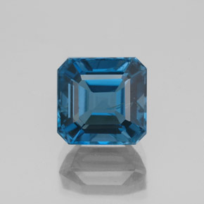 Topázio azul natural 3,34ct, corte esmeralda, SI