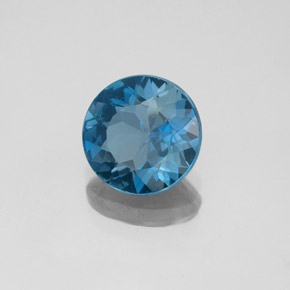 Topázio azul natural 1,90ct, corte redondo, SI