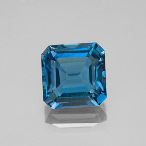 Topázio azul natural 2,97ct, corte esmeralda, VS-SI