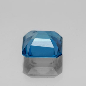 Topázio azul natural 2,97ct, corte esmeralda, VS-SI