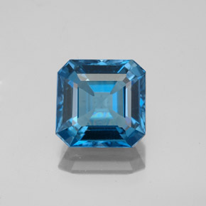 Topázio azul natural 2,70ct, corte esmeralda, VS-SI
