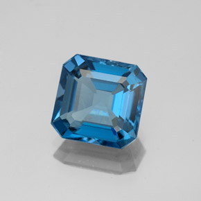 Topázio azul natural 2,70ct, corte esmeralda, VS-SI