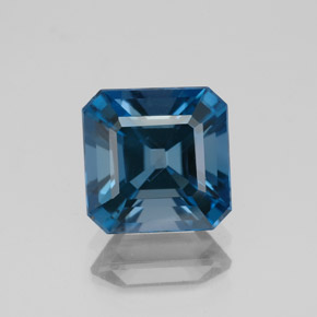 Topázio azul natural 2,86ct, corte esmeralda, VS-SI