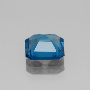 Topázio azul natural 2,06ct, corte esmeralda, VVS-VS