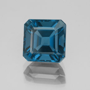 Topázio azul natural 3,18ct, corte esmeralda, VS