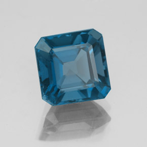 Topázio azul natural 3,18ct, corte esmeralda, VS